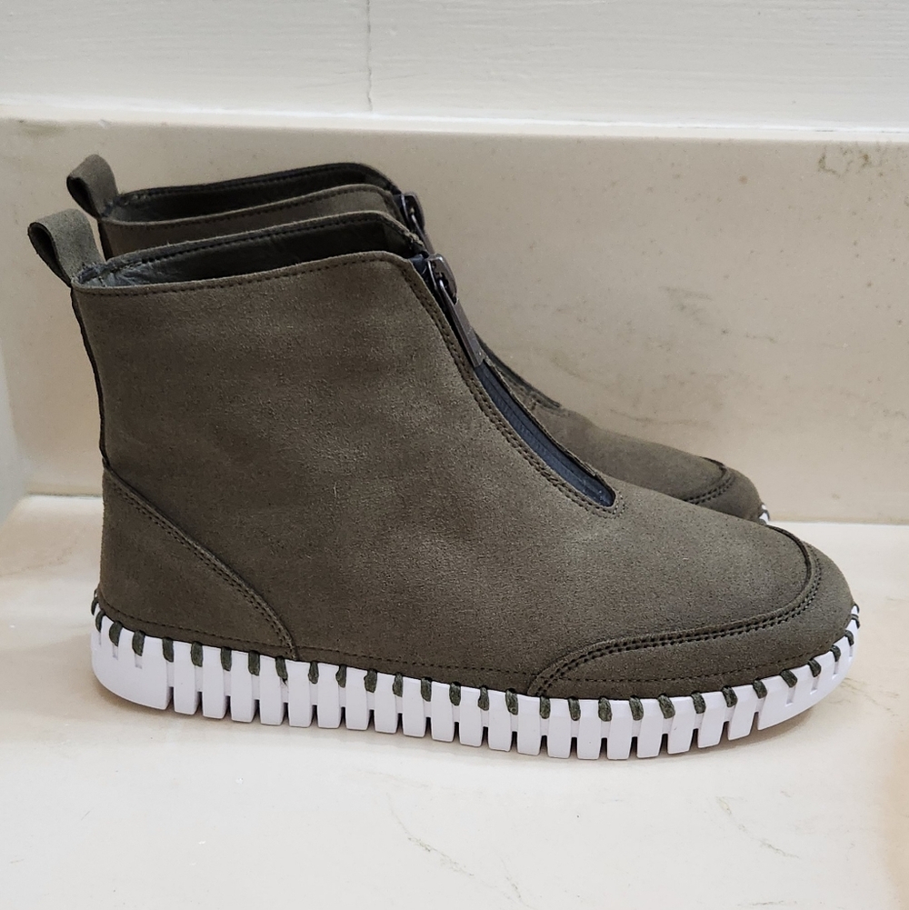 Ilse Jacobsen Tulip Ankle Boot Sz 36 Dark Olive